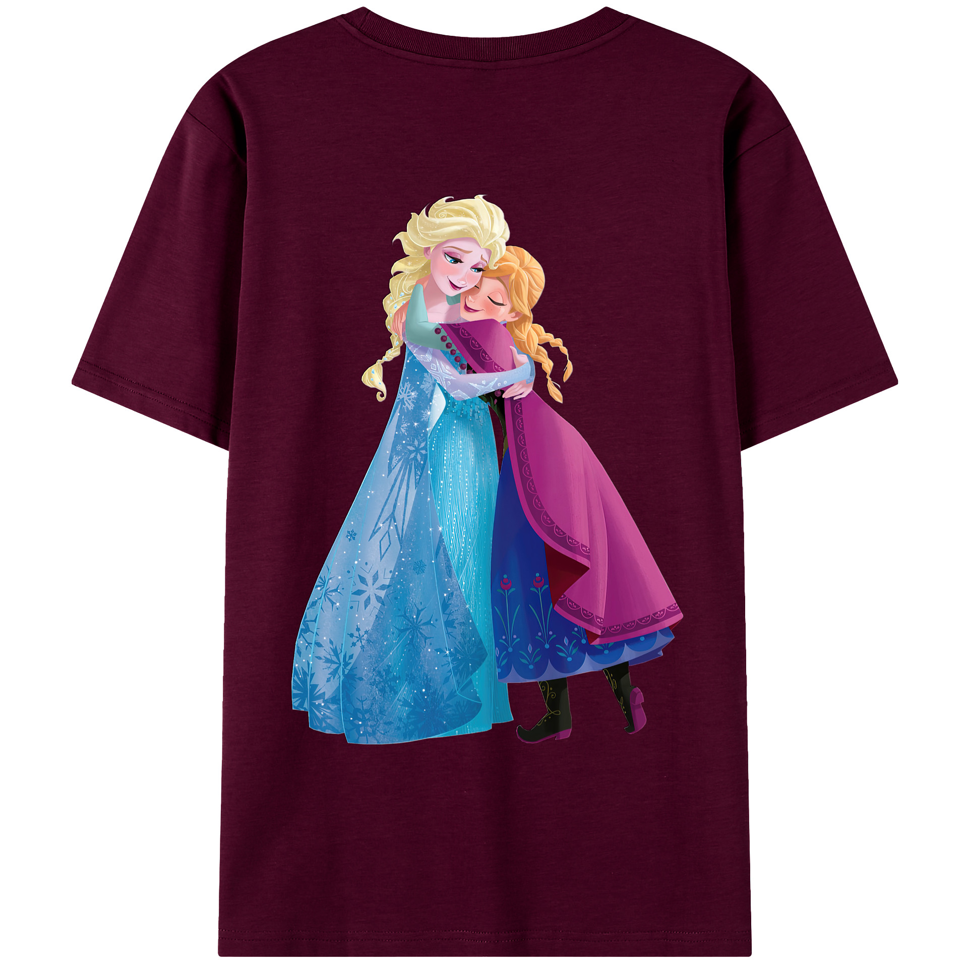 （画像用） アナと雪の女王 アンナ エルサ Frozen Anna Elsa レディース半袖Tシャツ(バックプリント)